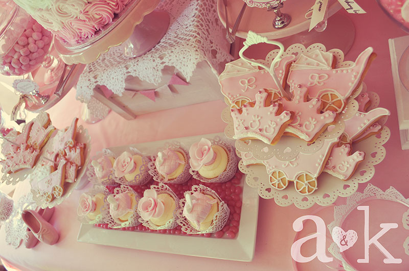 Nicole's Vintage Fairytale Pink Baby Shower Dessert Table