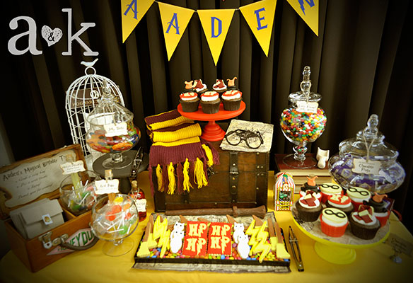 Aaden's Harry Potter Themed 1st Birthday Dessert buffet by A&K.