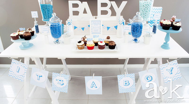 Nadine's Blue Baby Shower Lolly Buffet by A&K.